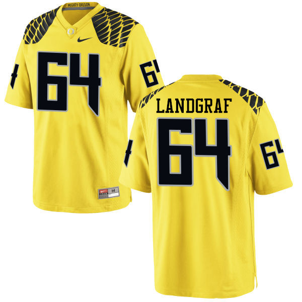 Men #64 Charlie Landgraf Oregon Ducks College Football Jerseys-Yellow